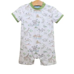 Trotter Street Baby Safari Animal Short Sleeve Romper in size 3 months